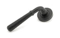 From The Anvil Handles Plain Matt Black Hammered Newbury Lever on Rose Set (Plain) - Unsprung