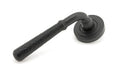 From The Anvil Handles Art Deco Matt Black Hammered Newbury Lever on Rose Set (Plain) - Unsprung