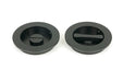 From The Anvil Flush Pull Handles 75mm Matt Black  Plain Round Pull - Privacy Set