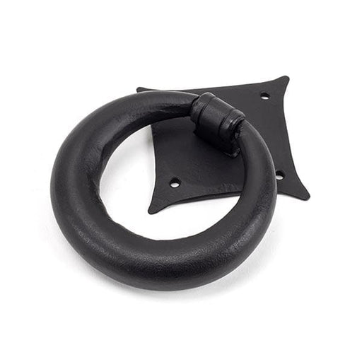 From The Anvil Knockers Matt Black Matt Black Ring Door Knocker