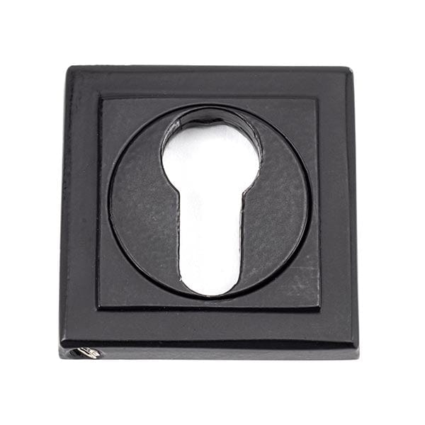 From The Anvil Escutcheons Square Matt Black Round Euro Escutcheon