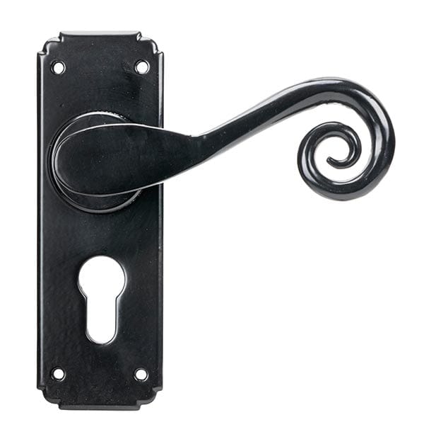 From The Anvil Handles Black Monkeytail Lever Euro Lock Set