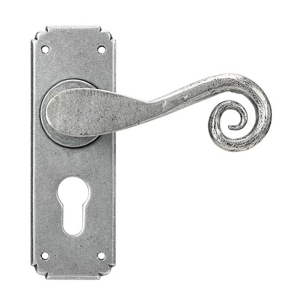 From The Anvil Handles Pewter Monkeytail Lever Euro Lock Set