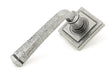 From The Anvil Handles Square Pewter Avon Round Lever on Rose Set