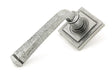 From The Anvil Handles Square Pewter Avon Round Lever on Rose Set (Plain) - Unsprung