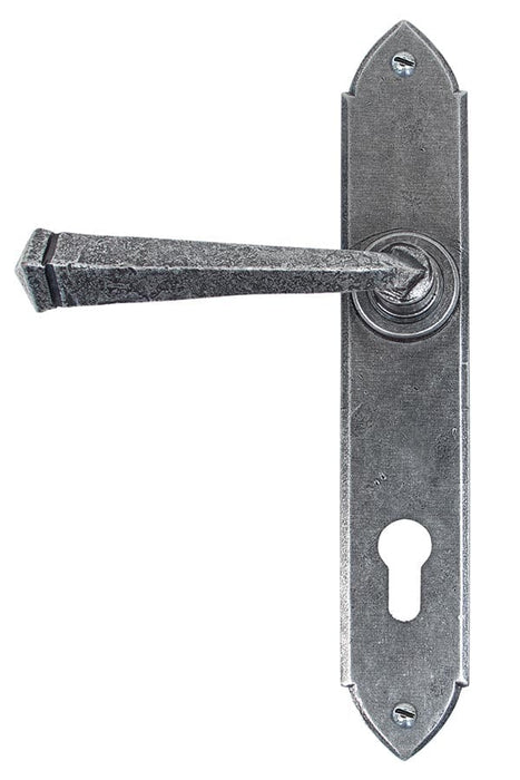 From The Anvil Window Hardware Pewter Pewter Gothic Lever Espag. Lock Set