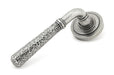 From The Anvil Handles Art Deco Pewter Hammered Newbury Lever on Rose Set