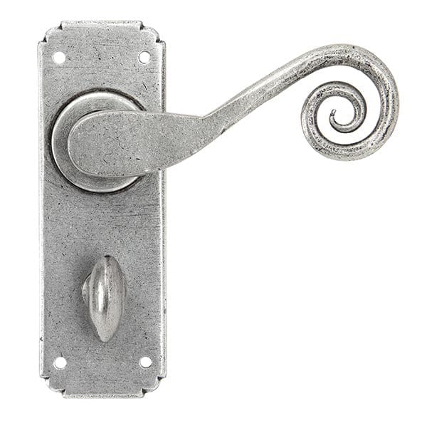 From The Anvil Handles Bathroom Pewter Monkeytail Lever Lock Set