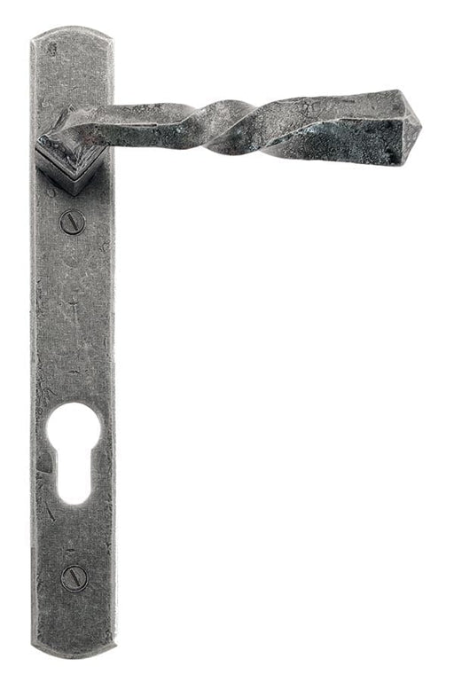 From The Anvil Window Hardware Pewter Pewter Narrow Lever Espag. Lock Set