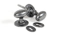 From The Anvil Knobs Oval Pewter Oval Mortice/Rim Knob Set