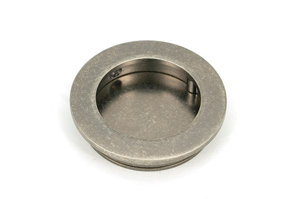 From The Anvil Flush Pull Handles 60mm Pewter  Plain Round Pull