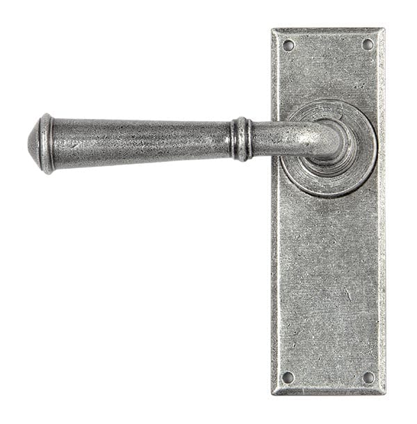 From The Anvil Handles Latch Pewter Regency Lever Lock set