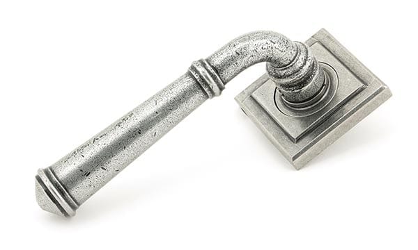 From The Anvil Handles Square Pewter Regency Lever on Rose Set