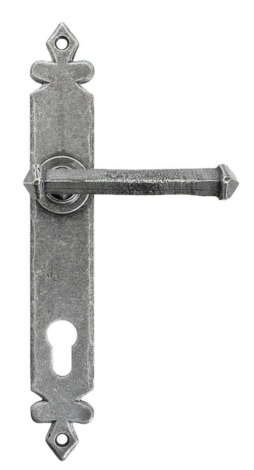 From The Anvil Window Hardware Pewter Pewter Tudor Lever Espag. Lock Set