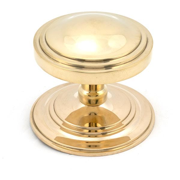 From The Anvil Knobs Art Deco Polished Brass Art Deco Centre Door Knob