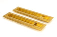 From The Anvil Flush Pull Handles 250mm Polished Brass  Art Deco Rectangular Pull - Privacy Set