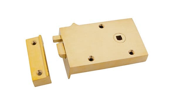 From The Anvil Rim Locks RH Polished Brass Bathroom Latch