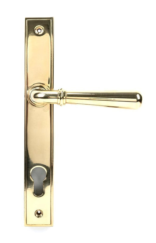 From The Anvil Window Hardware Slimline Polished Brass Newbury Slimline Lever Espag. Lock Set