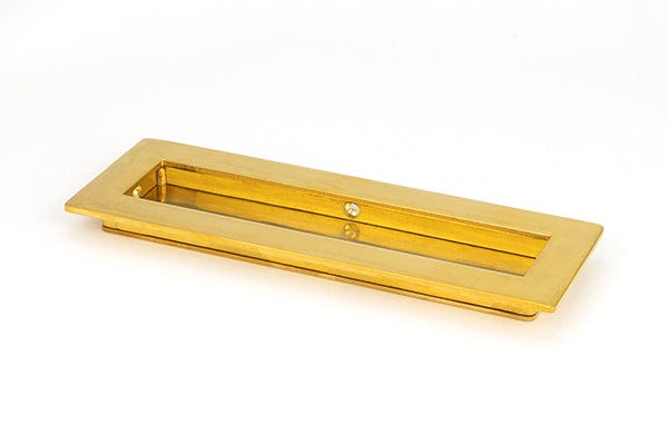 From The Anvil Flush Pull Handles 175mm Polished Brass  Plain Rectangular Pull