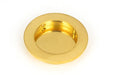 From The Anvil Flush Pull Handles 75mm Polished Brass  Plain Round Pull