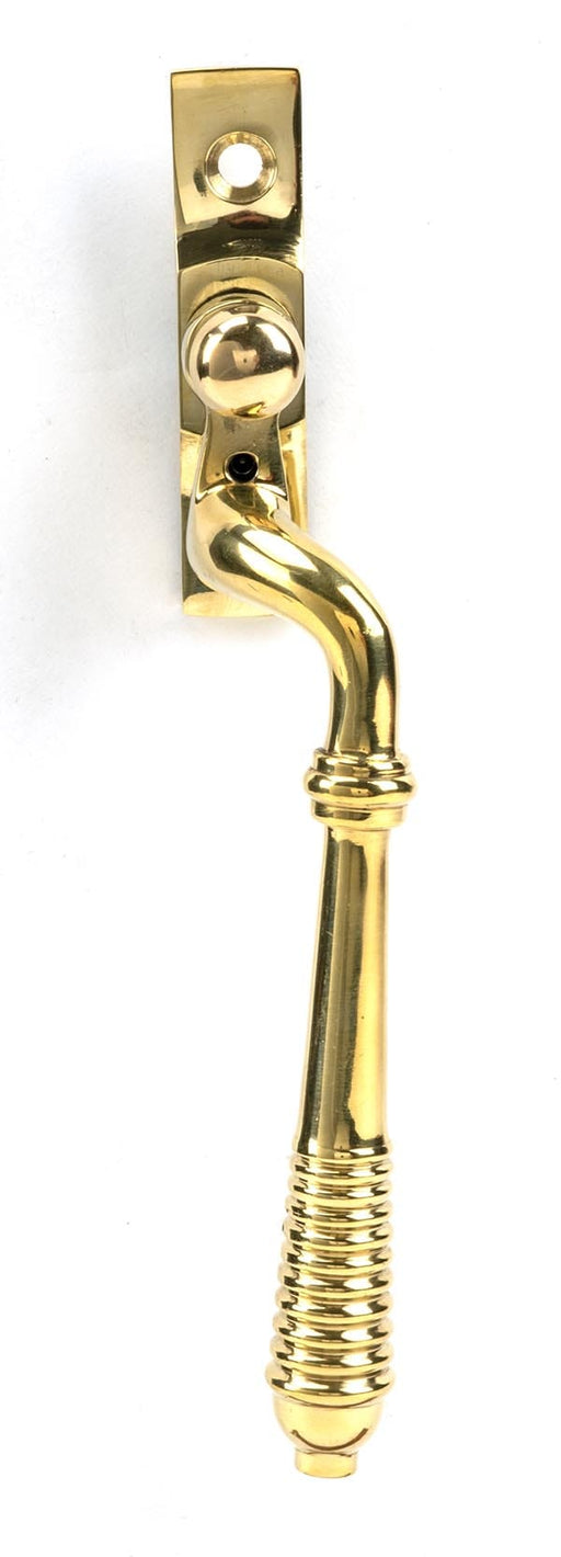 From The Anvil Window Hardware RH Polished Brass Reeded Espag