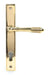 From The Anvil Handles Slimline Polished Brass Reeded Slimline Lever Espag. Lock Set