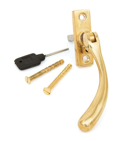 From The Anvil Window Hardware Left Hand Polished Brass Slim Peardrop Espag