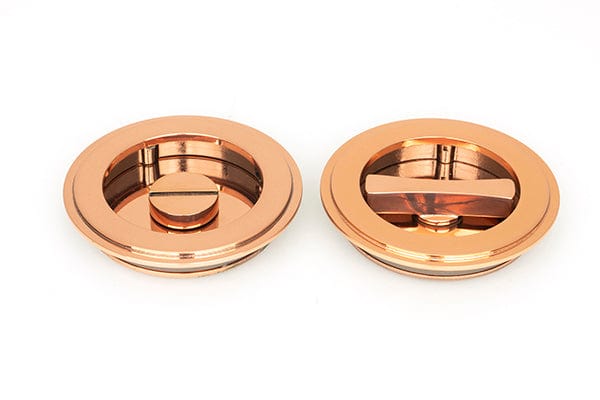 From The Anvil Flush Pull Handles 75mm Polished Bronze  Art Deco Round Pull - Privacy Set