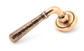 From The Anvil Handles Art Deco Polished Bronze Hammered Newbury Lever on Rose Set (Plain) - Unsprung