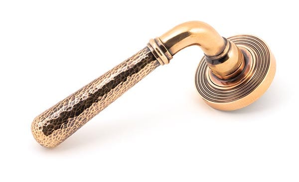 From The Anvil Handles Beehive Polished Bronze Hammered Newbury Lever on Rose Set (Plain) - Unsprung