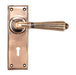 From The Anvil Handles Lock Set Polished Bronze Hinton Lever on Rose Set