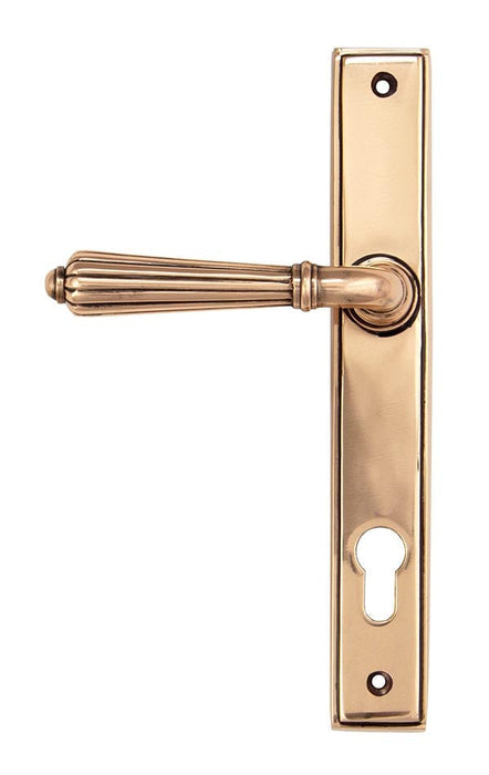 From The Anvil Window Hardware Polished bronze Polished Bronze Hinton Slimline Lever Espag. Lock Set