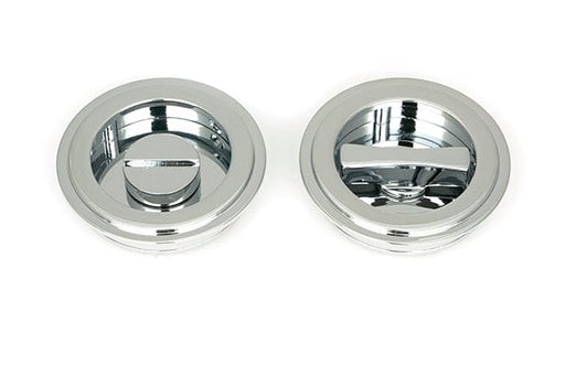 From The Anvil Flush Pull Handles 60mm Polished Chrome  Art Deco Round Pull - Privacy Set