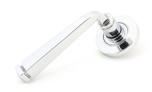 From The Anvil Handles Plain Polished Chrome Avon Round Lever on Rose Set (Plain) - Unsprung