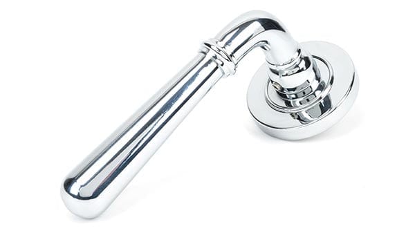 From The Anvil Handles Plain Polished Chrome Newbury Lever on Rose Set (Plain) - Unsprung