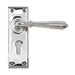 From The Anvil Handles Euro Polished Chrome Reeded Lever Lock Set