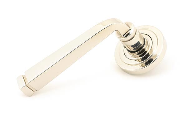 From The Anvil Handles Art Deco Polished Nickel Avon Round Lever on Rose Set (Plain) - Unsprung