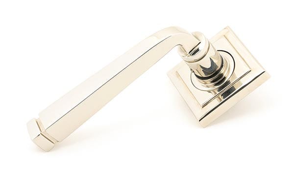 From The Anvil Handles Square Polished Nickel Avon Round Lever on Rose Set (Plain) - Unsprung