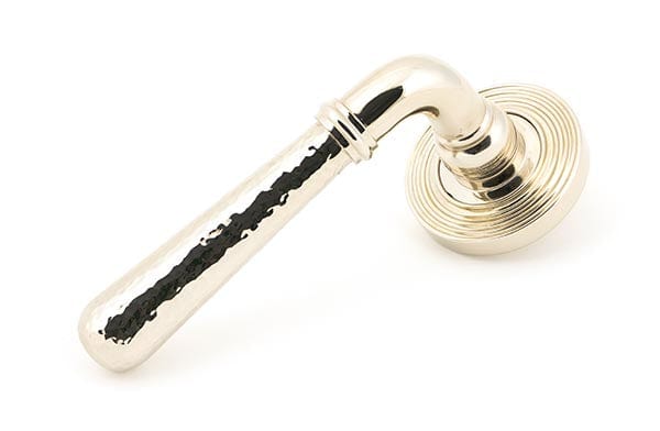 From The Anvil Handles Beehive Polished Nickel Hammered Newbury Lever on Rose Set (Plain) - Unsprung