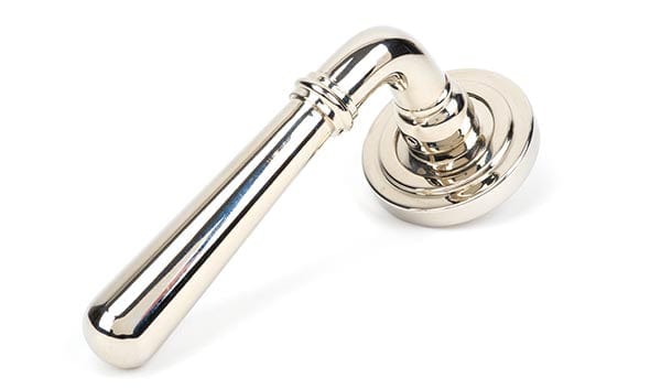 From The Anvil Handles Art Deco Polished Nickel Newbury Lever on Rose Set (Plain) - Unsprung