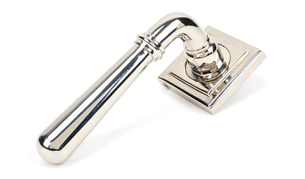 From The Anvil Handles Square Polished Nickel Newbury Lever on Rose Set (Plain) - Unsprung