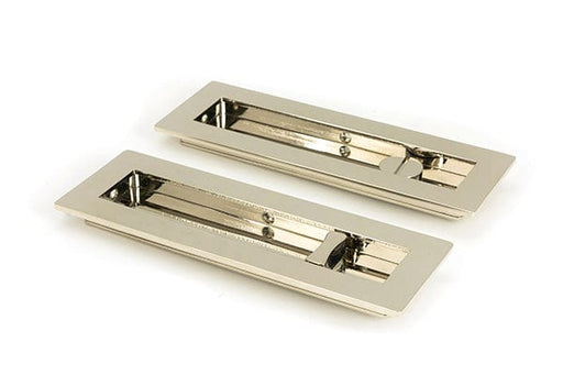 From The Anvil Flush Pull Handles 175mm Polished Nickel  Plain Rectangular Pull - Privacy Set