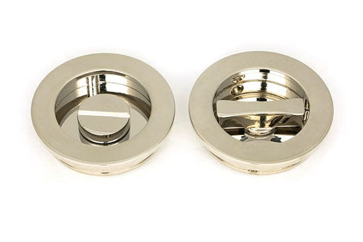 From The Anvil Flush Pull Handles 60mm Polished Nickel  Plain Round Pull - Privacy Set