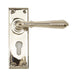 From The Anvil Handles Euro Polished Nickel Reeded Lever Lock Set