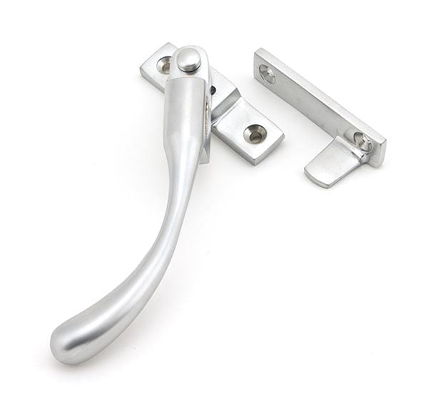 From The Anvil Window Hardware Left Hand Satin Chrome Night-Vent Locking Peardrop Fastener