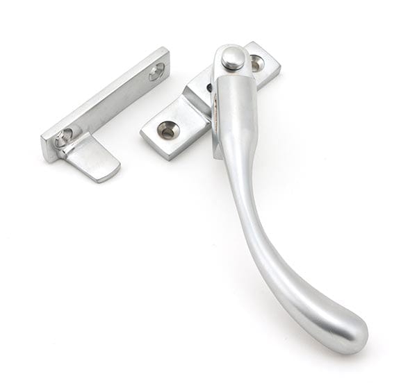 From The Anvil Window Hardware Right Hand Satin Chrome Night-Vent Locking Peardrop Fastener