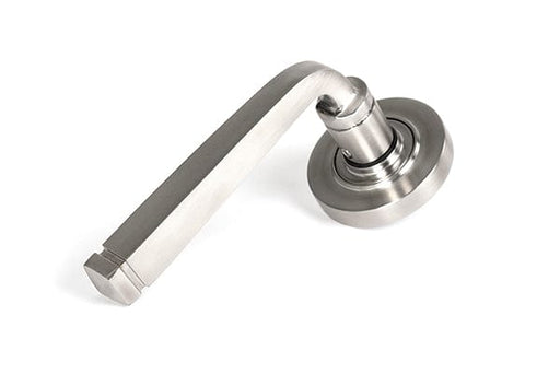 From The Anvil Handles Plain Satin Marine SS (316) Avon Round Lever on Rose Set (Plain) - Unsprung