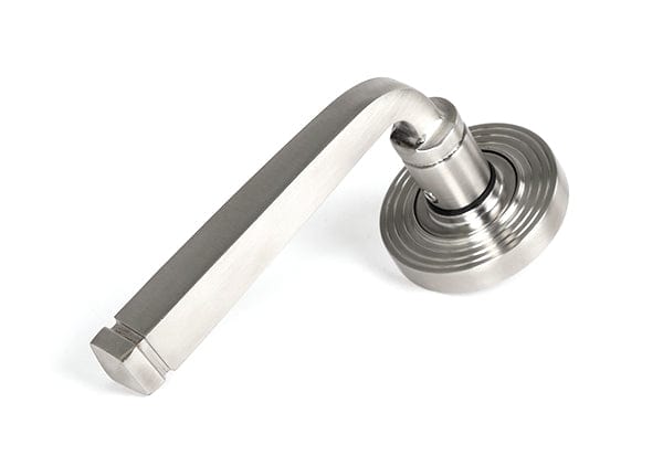 From The Anvil Handles Beehive Satin Marine SS (316) Avon Round Lever on Rose Set (Plain) - Unsprung