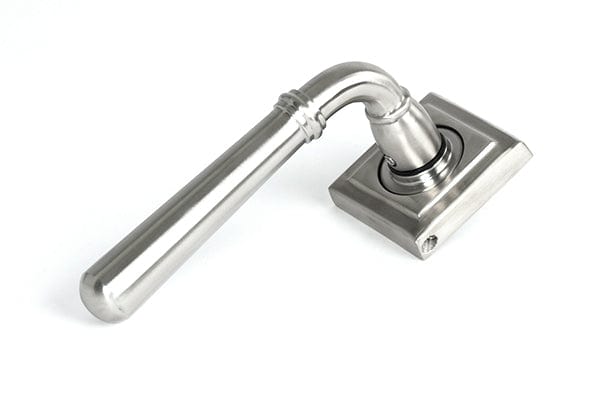 From The Anvil Handles Square Satin Marine SS (316) Newbury Lever on Rose Set - Unsprung