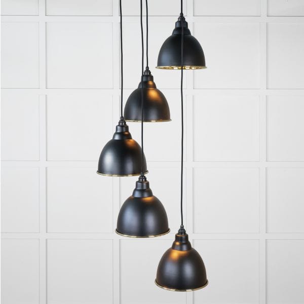 From The Anvil Lighting Elan Black Smooth Brass Brindley Cluster Pendant